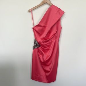 Eliza J Multicolored Asymmetrical One-Shoulder Cocktail Dress